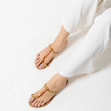 CLASSIC TOE RINGS TAN AND GOLD