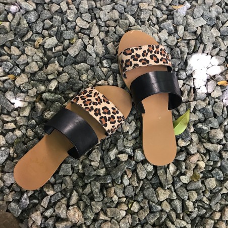 Double strap leopard print on sale sandals